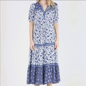 Gap blue tiered maxi dress
